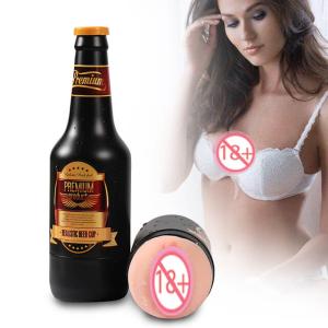 Dụng cụ thủ dâm cho nam Premium hình chai rượu, âm đạo giả ngụy trang màu đen, thiết kế cầm tay với lõi silicone mềm và vỏ ABS theo mô tả sản phẩm, phù hợp người trưởng thành quan tâm đến sự riêng tư và cách bảo quản