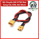 Cáp Nối XT30 Đực Cái D18 Dài 20cm, Dây 18AWG XT30 Male Female, Phụ Kiện Kết Nối Pin LiPo Và ESC, Dùng Cho Drone FPV, Xe RC, Robot, Bộ Điều Khiển, Thiết Bị Nguồn DC