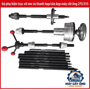 Phụ kiện trục vít me và thanh kẹp cơ khí dạng bộ, hỗ trợ căn chỉnh vị trí và cố định cụm chi tiết trong quá trình lắp ráp, dùng cho bàn gá, máy CNC tự chế, máy khắc, mô hình cơ khí và công việc sửa chữa thiết bị