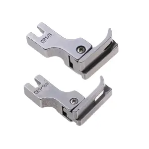 Chân vịt mí phải 3 ly CR1/8N sắt đặc cho máy may Juki Brother, chuyên dụng may sát mép vải viền gấu quần áo, thiết kế bù trừ giữ vải ổn định, phù hợp xưởng may công nghiệp và thợ may tự do