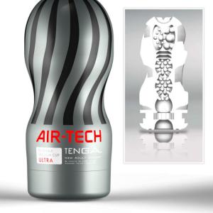 Âm đạo giả dạng cốc TENGA AIR-TECH ULTRA, sản phẩm hỗ trợ sinh lý nam từ thương hiệu TENGA Nhật Bản, lõi đàn hồi TPE, khoang khí AIR-TECH, điều chỉnh lực hút bằng lỗ khí, thiết kế tái sử dụng và dễ tháo vệ sinh