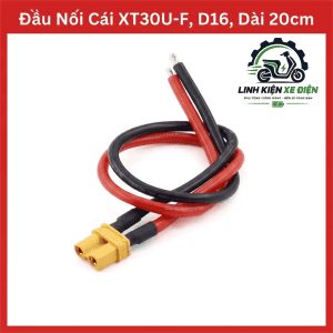 Cáp XT30U-F Đầu Cái D16, Dây 16AWG Dài 20cm, Đầu Nối Nguồn XT30U 2 Pin Cho Pin LiPo, ESC, Drone FPV, Xe RC, Robot Và Thiết Bị Mô Hình, Dây Silicone Linh Hoạt Hỗ Trợ Lắp Đặt Nhanh, Thay Thế Dây Nguồn Và Sửa Chữa