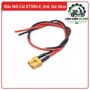 Đầu Nối XT30U-F Cái D18 Dài 30cm, Jack Nguồn 2 Pin, Dây Điện 18AWG, Đầu Cắm Pin Lithium, XT30U Female Connector, Kết Nối Pin RC, Drone FPV, ESC, Mô Hình Điều Khiển Và Thiết Bị Điện
