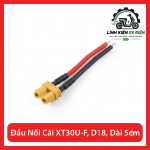 Đầu Nối Cái XT30U-F D18 Dài 5cm, XT30U-F Female Amass 2 Pin, Dây 18AWG 50mm, Đầu Nối Pin LiPo Và ESC, Đầu Cắm Nguồn DC, Dùng Cho Drone FPV, Xe RC, Robot, Thiết Bị Điều Khiển Và Điện Tử, phụ kiện mô hình RC, dây nguồn pin