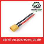 Đầu Nối Đực XT30U-M D18 Dài 5cm, XT30U-M Male Connector Amass 2 Pin, Dây 18AWG 50mm, Đầu Nối Pin LiPo, Đầu Cắm ESC, Nguồn DC Cho Drone FPV, Xe RC, Robot, Mạch Điều Khiển Và Thiết Bị Điện Tử, Linh Kiện Mô Hình