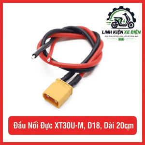 Đầu nối đực XT30U-M dây 20cm, phụ kiện jack XT30 2 chân dùng kết nối pin với thiết bị điện tử tương thích, hỗ trợ thay thế dây nguồn và sửa chữa đầu nối, lựa chọn cho người làm mô hình RC, DIY điện tử và lắp ráp thiết bị
