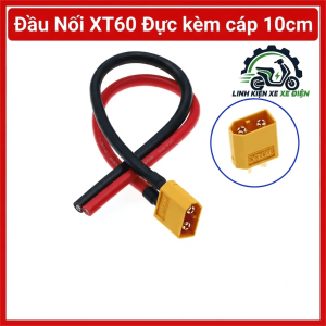 Jack XT60 đực dây 10cm, đầu nối pin XT60 male, cáp nguồn DC ngắn, dây nối pin LiPo, đầu cắm ESC, dây nguồn drone FPV, xe RC, mô hình điều khiển, robot điện, thiết bị DIY, thuận tiện khi thay thế và đấu nối