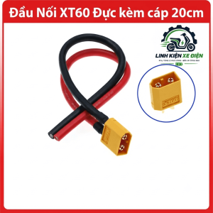 Jack XT60 đực dây 20cm, đầu nối pin XT60 male, cáp nguồn DC ngắn, dây nối pin LiPo, đầu cắm ESC, dây nguồn drone FPV, xe RC, mô hình điều khiển, robot điện, thiết bị DIY, thuận tiện khi thay thế và đấu nối