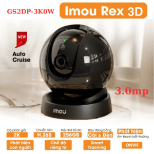 AN NINH 360° cực mạnh, Camera Wifi Imou 3.0MP Rex 3D IPC,GS2DP,3K0W phát hiện người & thú, xoay ngang 355° dọc 90°, cảnh báo còi & âm thanh, theo dõi thông minh, hỗ trợ thẻ nhớ 256GB