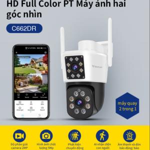 AN NINH 360° HOÀN HẢO, Camera Wifi VStarcam CS662DR 2 Mắt Quay Xoay 350° + Nghiêng 90°, Nhận Diện Con Người, Quay Màu Ban Đêm, Lưu Trữ TF 256GB – Giám Sát Toàn Diện Mọi Góc