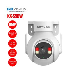 AN NINH QUÉT 360, HÌNH MÀU CẢ ĐÊM – Camera Wifi KBVision KX-S5BW 5.0MP quay quét 355°/65°, full color 30m, phát hiện người & xe AI, báo đèn + còi, lưu thẻ 256GB