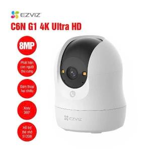 Camera Wifi EZVIZ C6N 8.0MP, 4K Ultra HD, góc quay 360°, đàm thoại 2 chiều, phát hiện AI, nhìn đêm có màu, lưu thẻ 512GB, kết nối WiFi kép, giám sát an ninh gia đình cực rõ nét