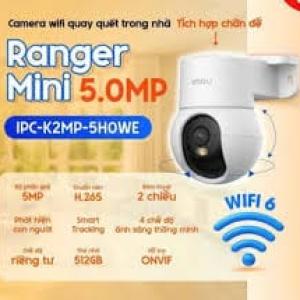 Camera Wifi Imou Ranger Mini 5MP, quay quét 355°/-5°~50°, ánh sáng kép ban đêm + hồng ngoại 10m, phát hiện người AI, đàm thoại 2 chiều, lưu Micro SD 512GB, WiFi 6, ONVIF