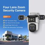 Camera Wifi VStarcam CS621ZS 4-Lens / 2 Mắt, pan/tilt 270°/90°, full color night vision, zoom quang 10×, hỗ trợ lưu thẻ Micro SD 256GB, phát hiện con người, đàm thoại 2 chiều